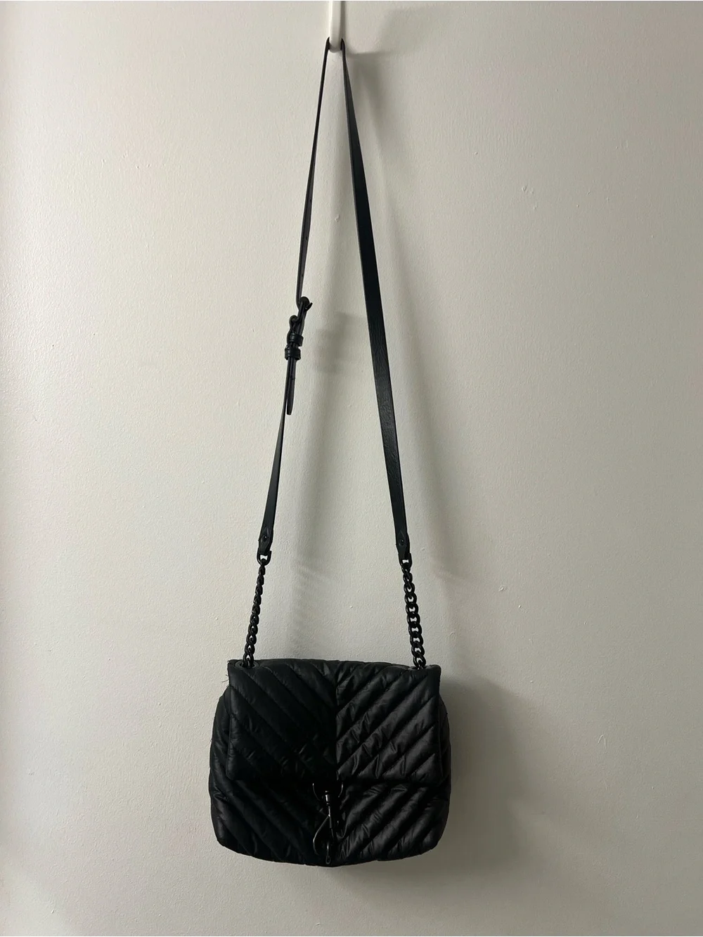 Rebecca Minkoff: Black Quilted Crossbody Shoulder Bag - Women